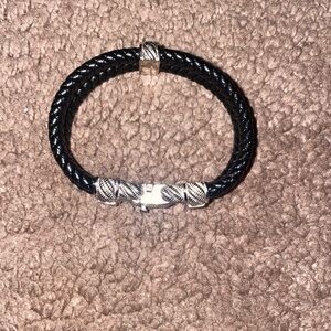 Judith Ripka Leather and Sterling Bracelet